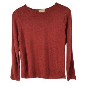 Coldwater Creek Red Long Sleeve Knit Sweater M 100% Rayon Made‎ In USA